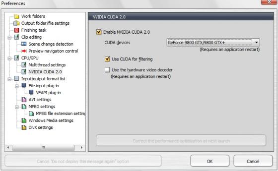 CUDA settings